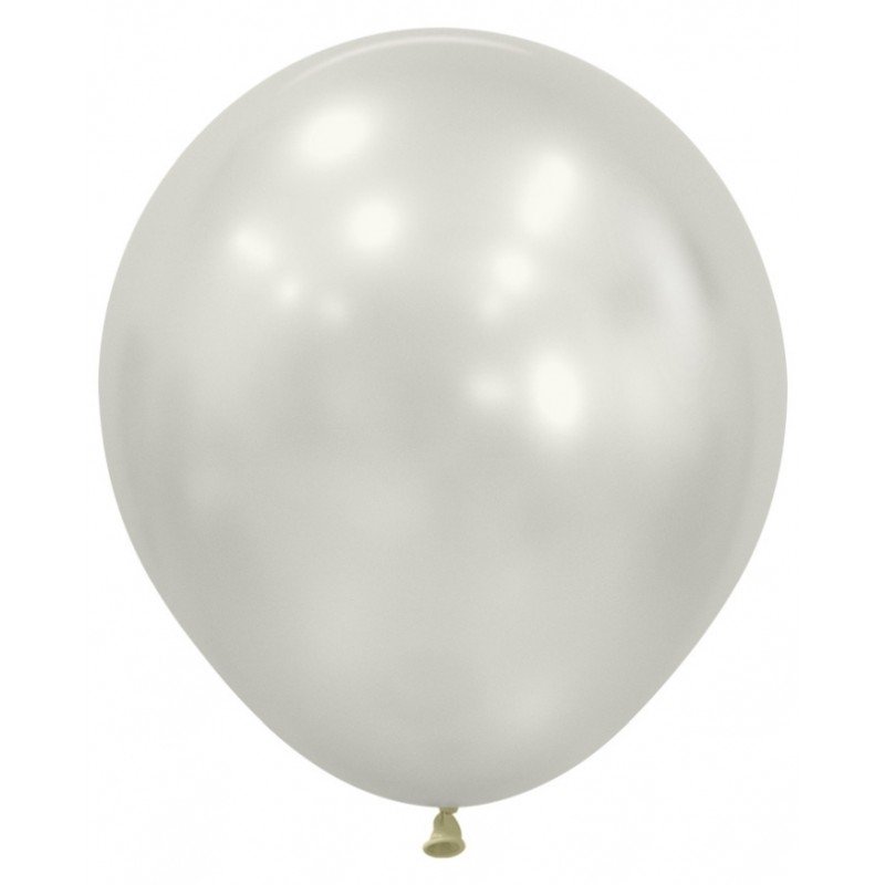 Globos Látex R18 Color Blanco Nacar Silk de 45cm (15 UD)
