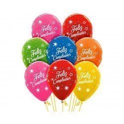 Globos látex Feliz Cumpleaños Metal de 30cm (12)