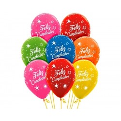 Globos látex Feliz Cumpleaños Metal de 30cm (12)