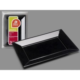 BANDEJA RECTANGULAR NEGRA 33 X 22,50 CM (3 UD.)