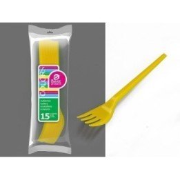 TENEDOR GRANDE AMARILLO (15 UD)