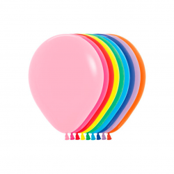 Globos Látex R12 Colores Surtidos Sólido de 30cm aprox (50 ud)