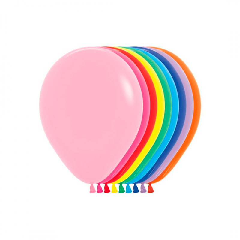 Globos Látex R12 Colores Surtidos Sólido de 30cm aprox (50 ud)