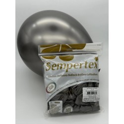 Globos Látex R12 Gris Medianoche Silk de 30cm aprox (50 ud)