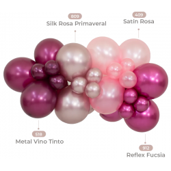 Globos látex Reflex Fucsia de 30cm (50 ud)