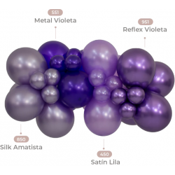 Globos látex Reflex Violeta de 30cm (50 ud)