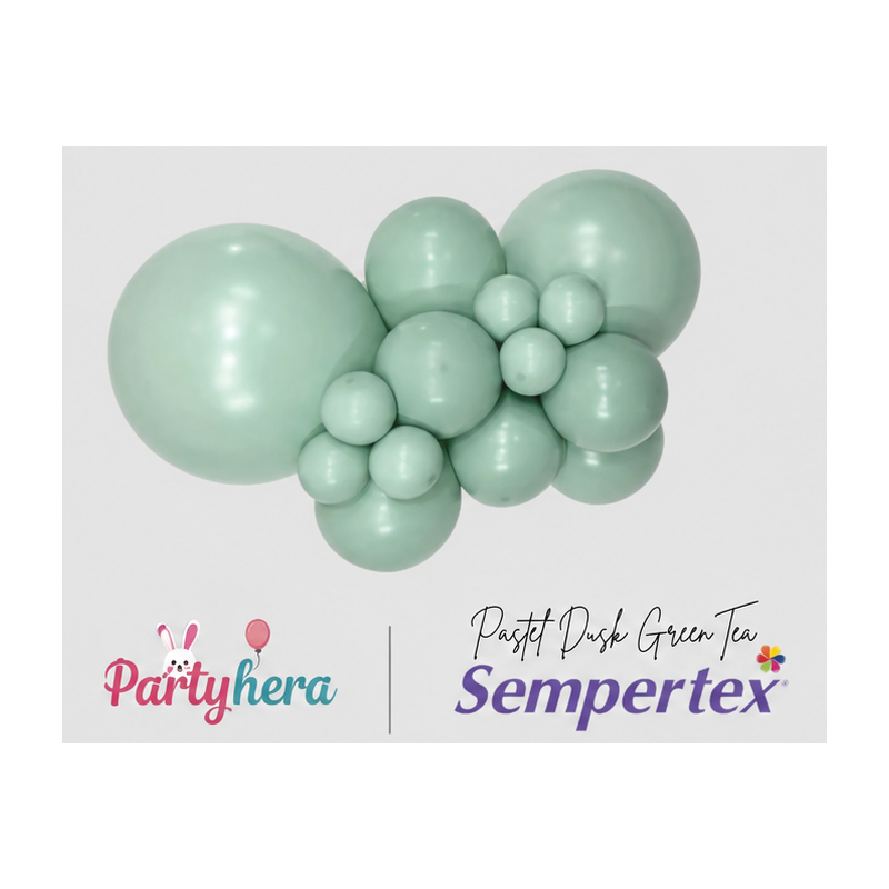 Globos Látex R12 Color Té Verde Pastel Dusk (50 UD)