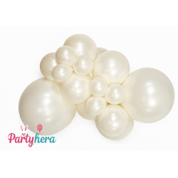 Globos Látex R12 Blanco Nacar Silk de 30cm aprox (50 ud)