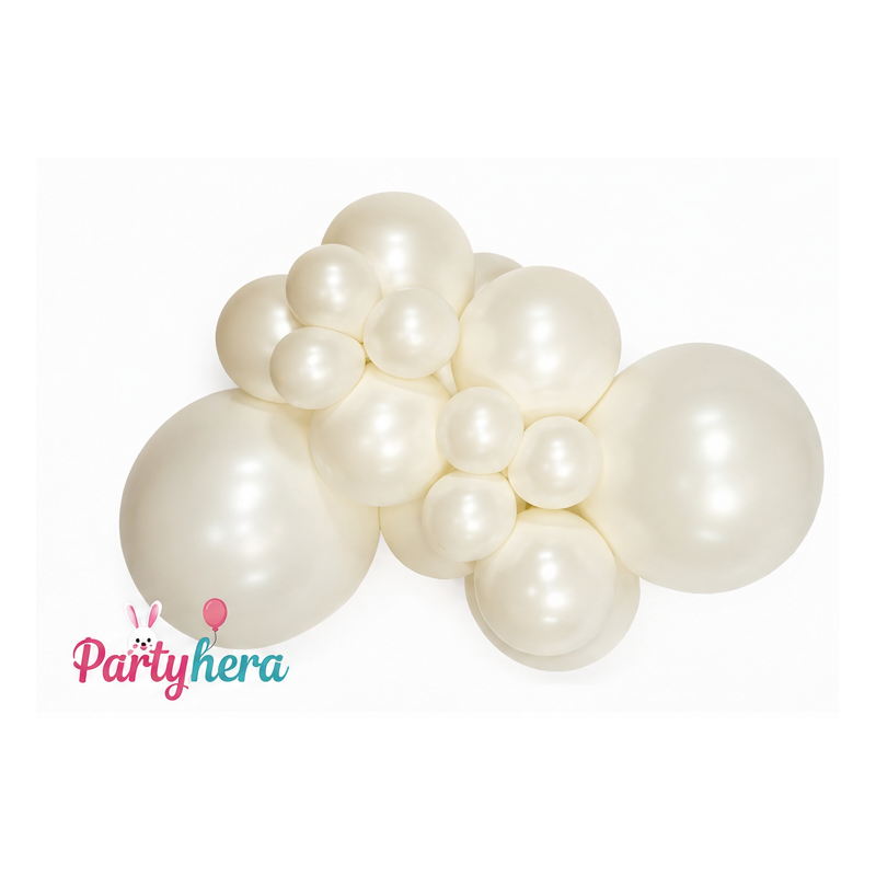 Globos Látex R12 Blanco Nacar Silk de 30cm aprox (50 ud)