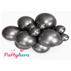 Globos Látex R12 Gris Medianoche Silk de 30cm aprox (50 ud)