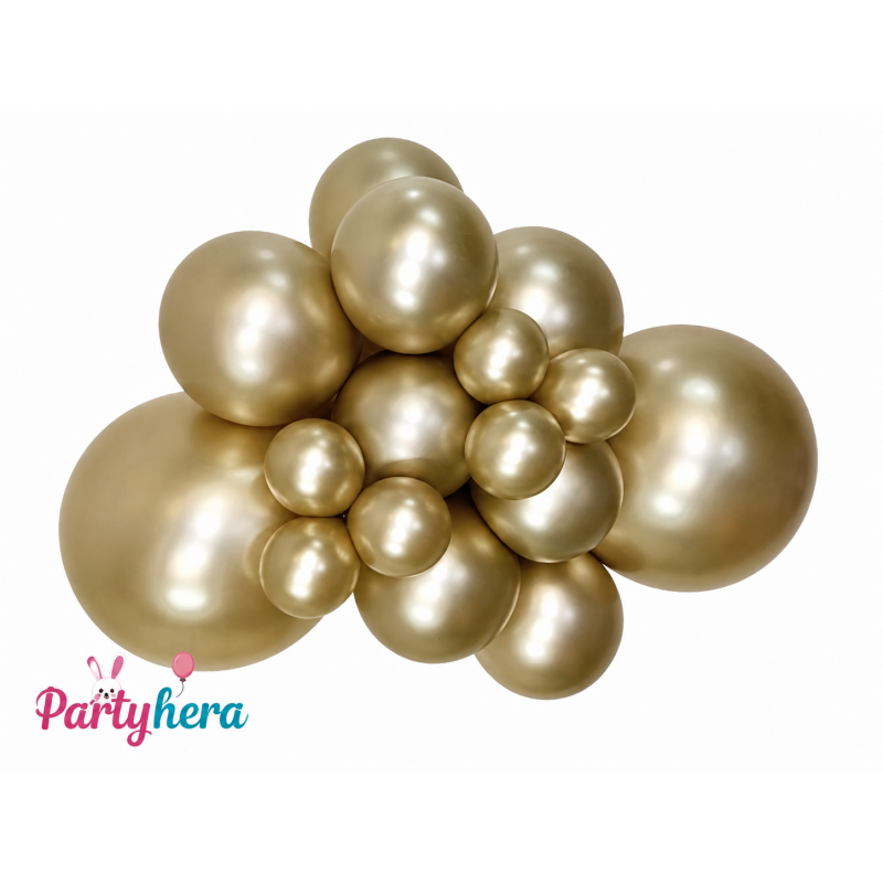 Globos Látex R12 Dorado Silk de 30cm aprox (50 ud)
