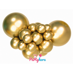Globos látex Reflex Dorado de 30cm (50 ud)