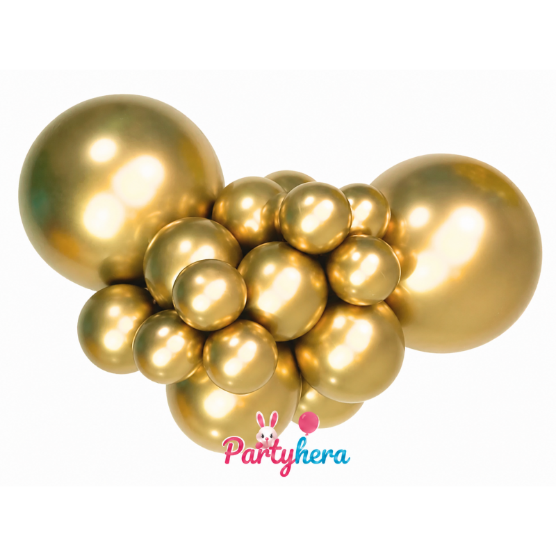 Globos látex Reflex Dorado de 30cm (50 ud)