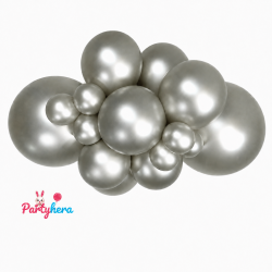 Globos látex Reflex Plata de 30cm (50 ud)