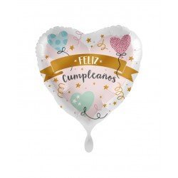 Globo foil Feliz cumpleaños corazón