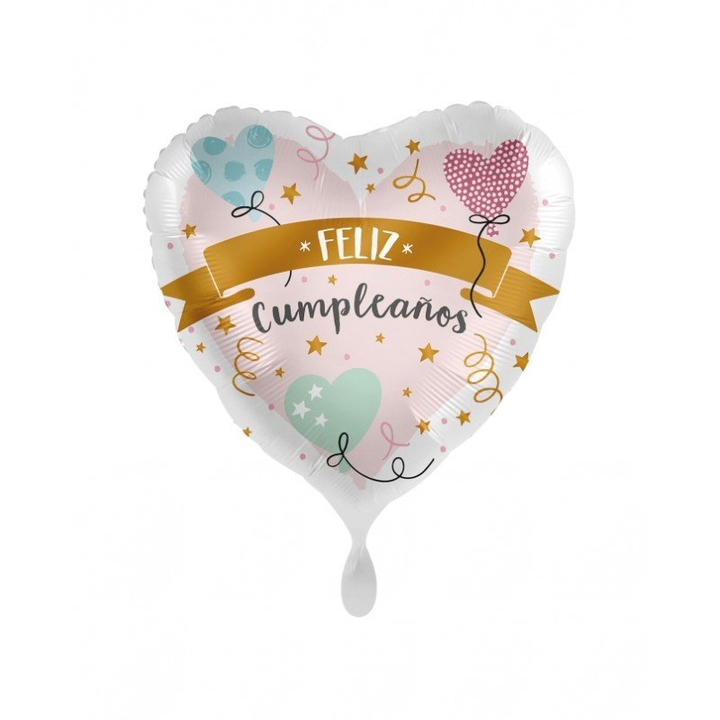 Globo foil Feliz cumpleaños corazón