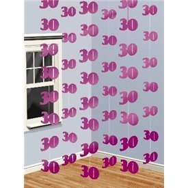 Decoracion Colgantes 30 Feliz Cumpleaños Rosa