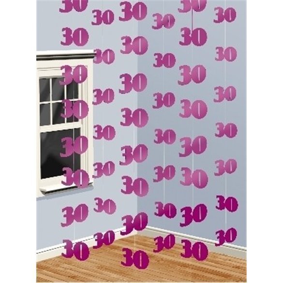 Decoracion Colgantes 30 Feliz Cumpleaños Rosa