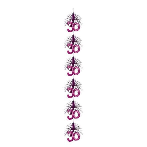 Decoracion Cascada Colgantes 30 Cumpleaños Rosa