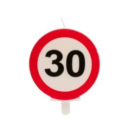 Articulo Vela 30 cumpleaños Señal Prohibido de 6,3 cm aprox de Dekora