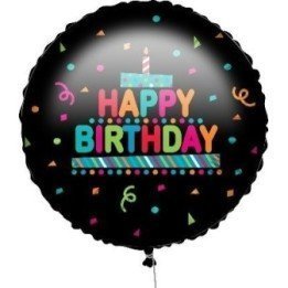 Articulo Globo foil Happy Birthday Negro de 46cm de Procos