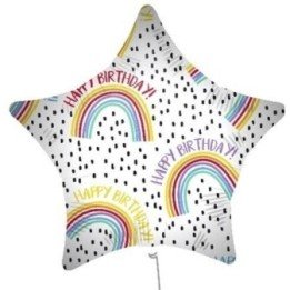 Articulo Globo foil estrella Happy Birthday arco iris de 46cm de Pr...