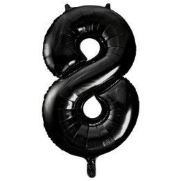 Articulo GLOBO GIGANTE NUMERO Nº8 Color Negro (Altura 86cm, Empaque...