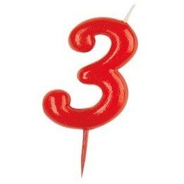 Articulo Vela Simple Roja Nº3 de Dekora Innova