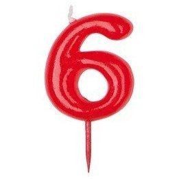 Articulo Vela Simple Roja Nº6 de Dekora Innova
