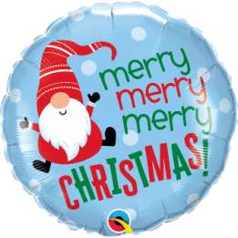 Articulo Globo Gnomo Merry Christmas de 45cm de Qualatex