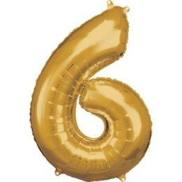 Articulo GLOBO GIGANTE NUMERO Nº6 Color Oro (Altura 83/86cm) de Ana...