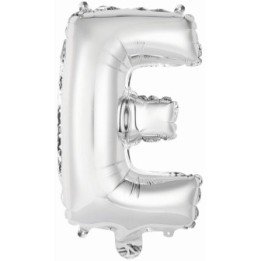 Articulo Globo Letra E Auto-Inflable Plata 34cm aprox. de Anagram