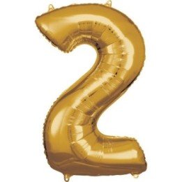 Articulo GLOBO GIGANTE NUMERO Nº2 Color Oro (Altura 83/86cm) de Ana...