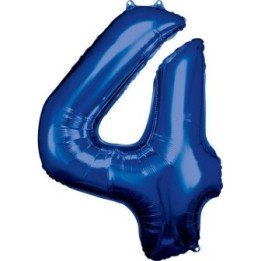 Articulo GLOBO GIGANTE NUMERO Nº4 Color Azul (Altura 83/86cm) de An...