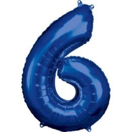 Articulo GLOBO GIGANTE NUMERO Nº6 Color Azul (Altura 83/86cm) de An...