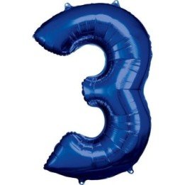 Articulo GLOBO GIGANTE NUMERO Nº3 Color Azul (Altura 83/86cm) de An...