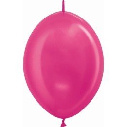 Articulo Globos Látex Link-o-Loon Fucsia Metalizado de 13cm aprox (...