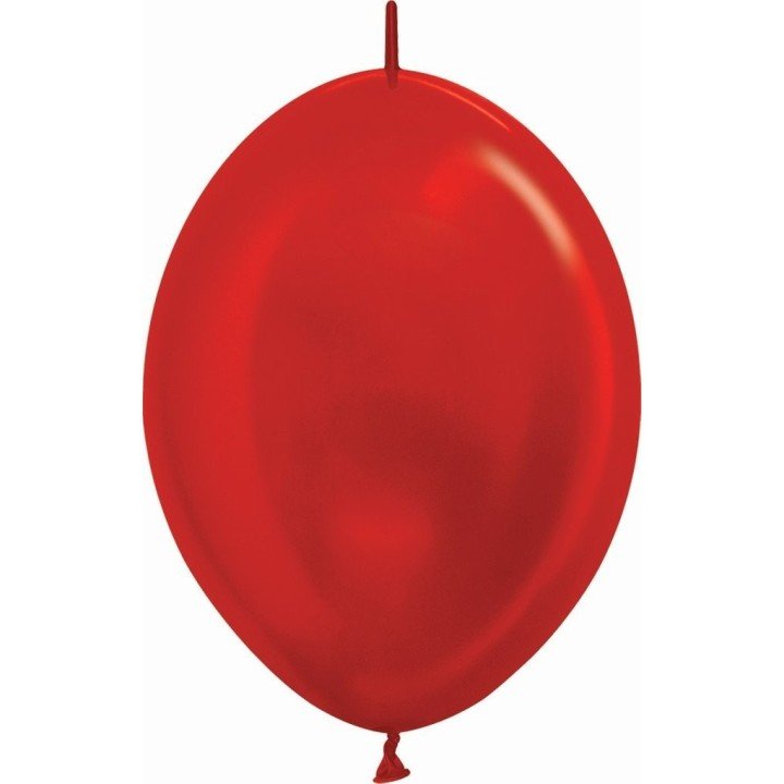 Articulo Globos Látex Link-o-Loon Rojo Metalizado de 29cm aprox (25...