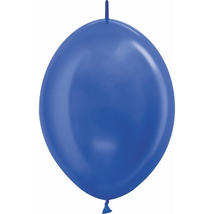 Articulo Globos Látex Link-o-Loon Azul Metalizado de 29cm aprox (25...
