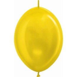 Articulo Globos Látex Link-o-Loon Amarillo Metalizado de 29cm aprox...