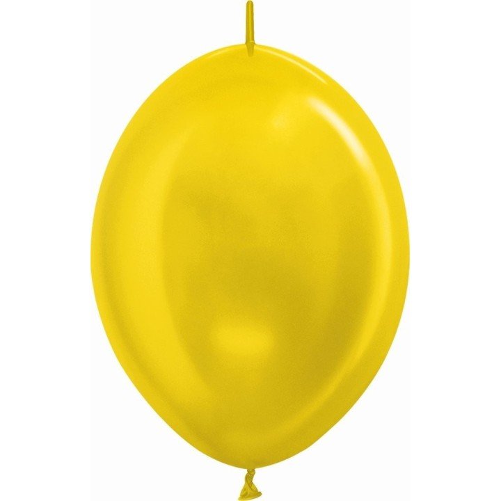 Articulo Globos Látex Link-o-Loon Amarillo Metalizado de 29cm aprox...