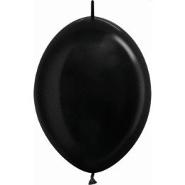 Articulo Globos Látex Link-o-Loon Negro Metalizado de 29cm aprox (2...
