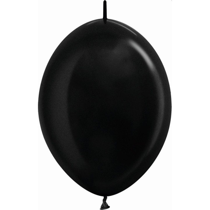 Articulo Globos Látex Link-o-Loon Negro Metalizado de 29cm aprox (2...