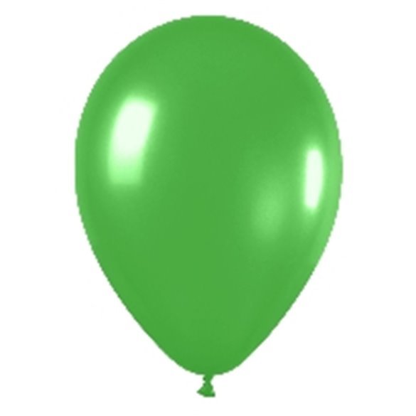 Globos Látex R5 Color Verde Lima Metalizado de 13cm aprox (100 ud)