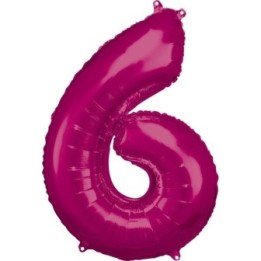 Articulo GLOBO GIGANTE NUMERO Nº6 Color Fucsia (Altura 83/86cm) de ...