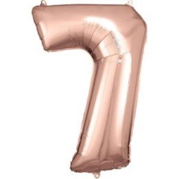 Articulo Globo Gigante Número Nº7 Color Rosa oro (Altura 83/86cm) d...