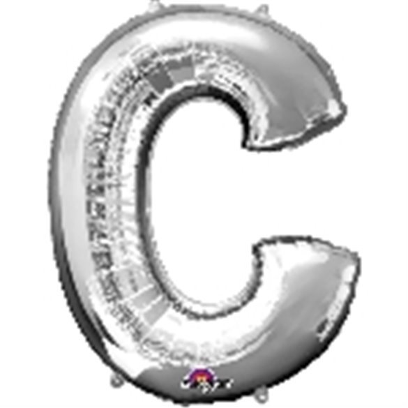 Globo Letra C Gigante, de Color Plata.