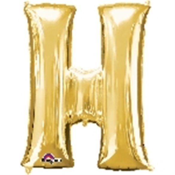 Globo Letra H Gigante, de Color Oro. Globo Letra H Gigante, de Color Oro.