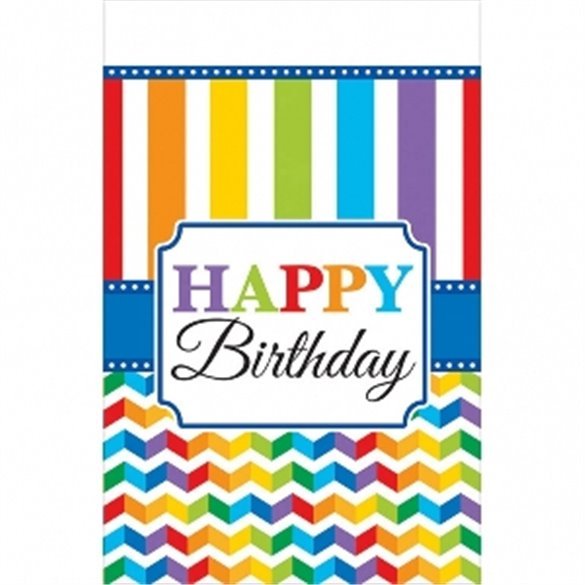 Mantel Happy Birthday Plástico de 1,2 x 1,8 m aprox.