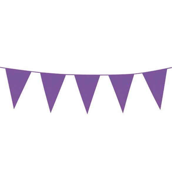 Banderín Triangulo Plástico Color Morado (5mts)